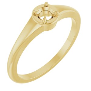 10K Yellow Gold 3.75 mm Round Ring Mounting – image 2