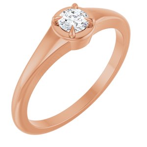 10K Rose Gold 3.75 mm Round Ring Mounting