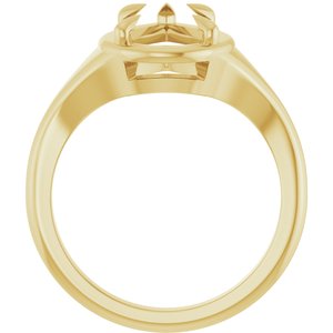 18K Yellow Gold 12x7.5 mm Pear Ring Mounting – image 4