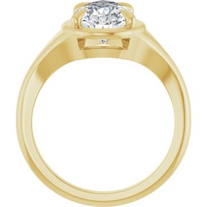 10K Yellow Gold 12x7.5 mm Pear Ring Mounting – image 3
