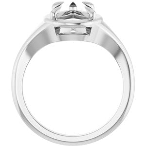 10K White Gold 12x7.5 mm Pear Ring Mounting – image 4