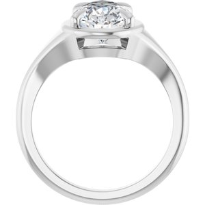 18K White Gold 12x7.5 mm Pear Ring Mounting – image 3