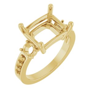 18K Yellow Gold 11x9 mm Emerald Ring Mounting – image 2
