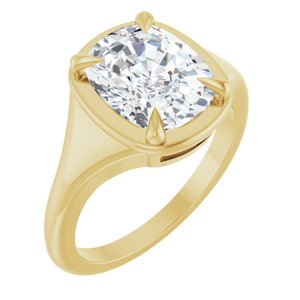 14K Yellow Gold 10x8 mm Elongated Cushion Ring Mounting