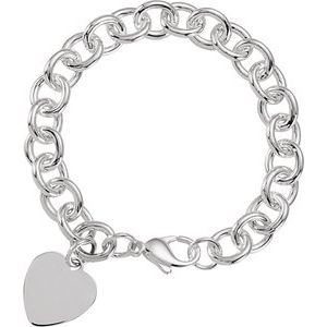 Engravable Heart Charm Bracelet