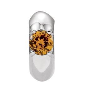14K White Gold Imitation Citrine Birth of a Child�� Spacer Charm/Pendant