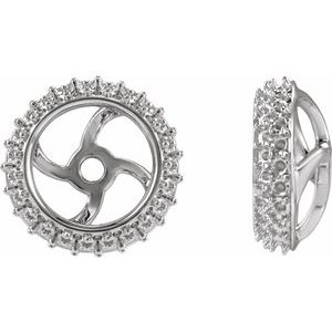 14K White Gold 5.5 mm Earring Jacket Mounting
