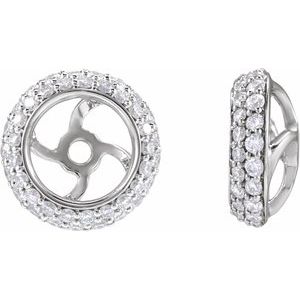 14K White Gold 1/3 CTW Natural Diamond Earrings Jackets – image 3