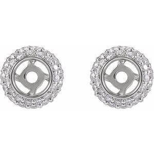 14K White Gold 1/4 CTW Natural Diamond Earrings Jackets – image 2
