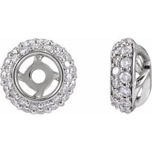 14K White Gold 1/4 CTW Lab-Grown Diamond Earring Jackets