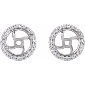 14K White Gold 3/8 CTW Natural Diamond Earrings Jackets – image 2