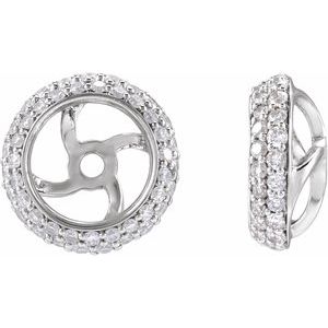 14K White Gold 3/8 CTW Natural Diamond Earrings Jackets