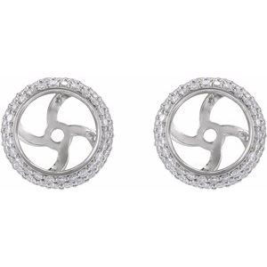 14K White Gold 1/2 CTW Natural Diamond Earrings Jackets – image 2