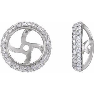 14K White Gold 1/2 CTW Natural Diamond Earrings Jackets