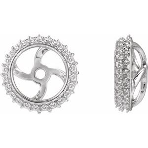 14K White Gold 6 mm Earring Jacket Mounting