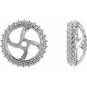 14K White Gold 6.5 mm Earring Jacket Mounting