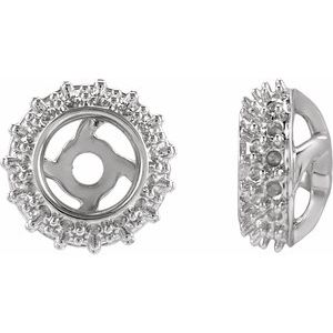 14K White Gold 3 mm Earring Jacket Mounting