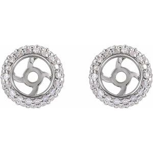 14K White Gold 1/3 CTW Natural Diamond Earrings Jackets – image 2