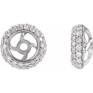 14K White Gold 1/3 CTW Natural Diamond Earrings Jackets
