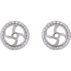 14K White Gold 1/2 CTW Natural Diamond Earrings Jackets – image 2
