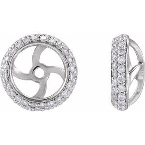 14K White Gold 1/2 CTW Natural Diamond Earrings Jackets