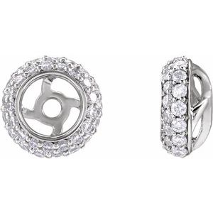 14K White Gold 1/3 CTW Natural Diamond Earrings Jackets