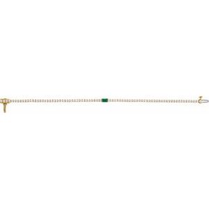 14K Yellow Gold 2 3/4 CTW Lab-Grown Emerald & Lab-Grown Diamond 7" Bracelet – image 3