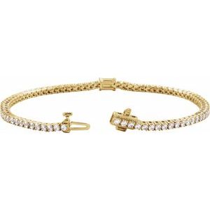 14K Yellow Gold 2 3/4 CTW Lab-Grown Blue Sapphire & Lab-Grown Diamond 7" Bracelet – image 2