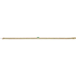 14K Yellow Gold 2 3/4 CTW Lab-Grown Emerald & Lab-Grown Diamond 7" Bracelet – image 4