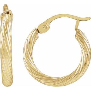 14K Yellow Gold-Filled Hinged 15.4 mm Hoop Earrings