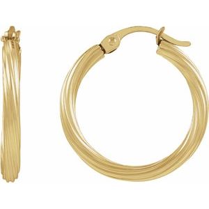 14K Yellow Gold-Filled Hinged 20 mm Hoop Earrings
