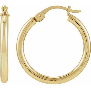 14K Yellow Gold-Filled Hinged 21 mm Hoop Earrings