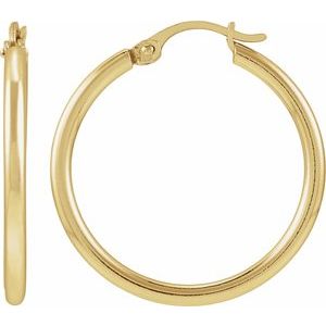 14K Yellow Gold-Filled Hinged 24 mm Hoop Earrings