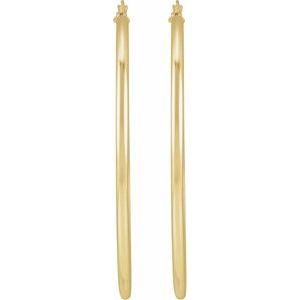 14K Yellow Gold-Filled Hinged 49 mm Hoop Earrings – image 2