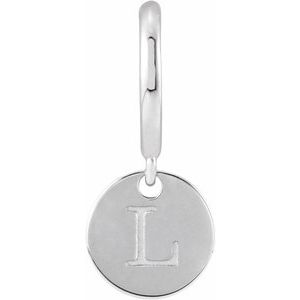 14K White Gold Engravable Disc Hoop Earring – image 2