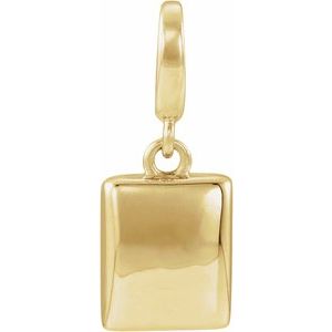 14K Yellow Gold Puffed Dog Tag Charm/Pendant – image 4