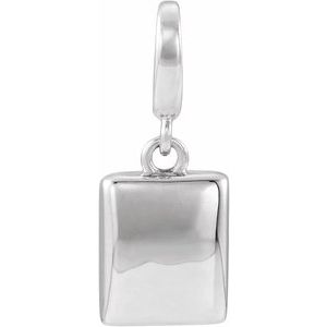 14K White Gold Puffed Dog Tag Charm/Pendant – image 4