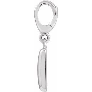 14K White Gold Puffed Dog Tag Charm/Pendant – image 5
