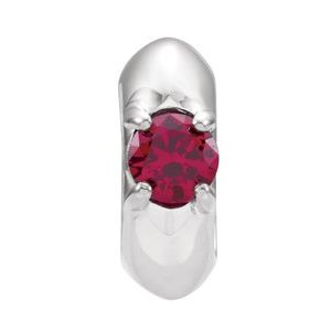14K White Gold Imitation Mozambique Garnet Birth of a Child® Spacer Charm/Pendant