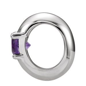 14K White Gold Imitation Amethyst Birth of a Child�� Spacer Charm/Pendant