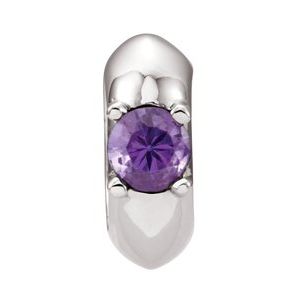 14K White Gold Imitation Amethyst Birth of a Child® Spacer Charm/Pendant