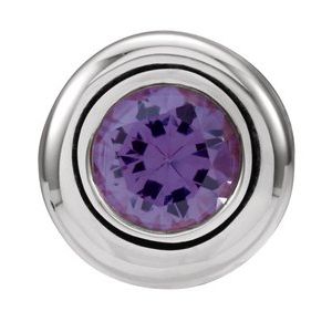 14K White Gold 4 mm Imitation Alexandrite Pendant