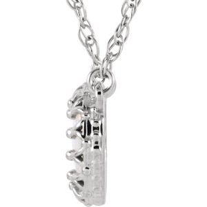 14K White Gold 8x6 mm Oval Natural White Opal 18" Necklace
