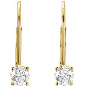 14K Yellow Gold 1/2 CT Natural Diamond Earrings – image 2