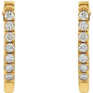 14K Yellow Gold 1/3 CTW Natural Diamond Hoop Earrings – image 2