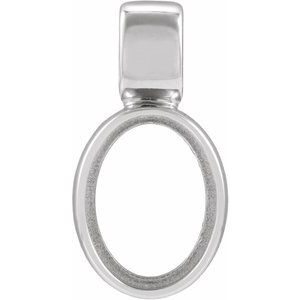 Platinum 10x8 mm Oval Cabochon Pendant Mounting