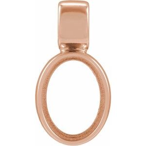 14K Rose Gold 10x8 mm Oval Bezel-Set Cabochon Pendant Mounting
