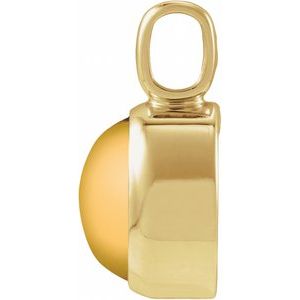 14K Yellow Gold Natural Citrine Cabochon Pendant – image 2