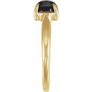 14K Yellow Gold Natural Black Onyx Cabochon Ring – image 3