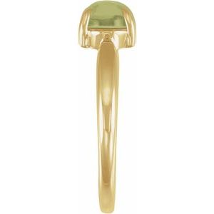 14K Yellow Gold Natural Nephrite Jade Cabochon Ring – image 3